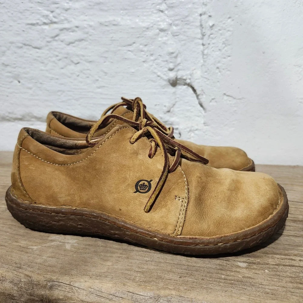 Born Sequoia Leather Lace Up Oxfords Shoes Womens 7 EU 38 Handcrafted Gorpcore